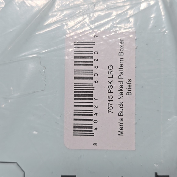 New Men's Buck Naked Pattern Boxer Briefs Sharks Sz Large - Picture 4 of 5